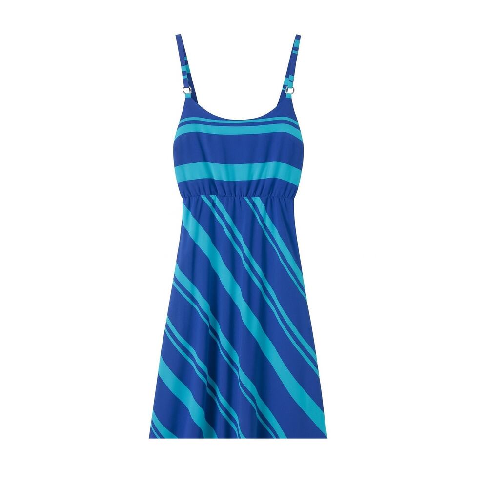 Amanda Uprichard Blue Stripe Silk Slip Mini Dress Size P/XXS